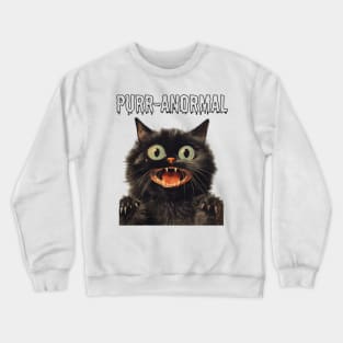 Retro Purr-anormal Cat Design - Whiskered Vintage Kitty Crewneck Sweatshirt